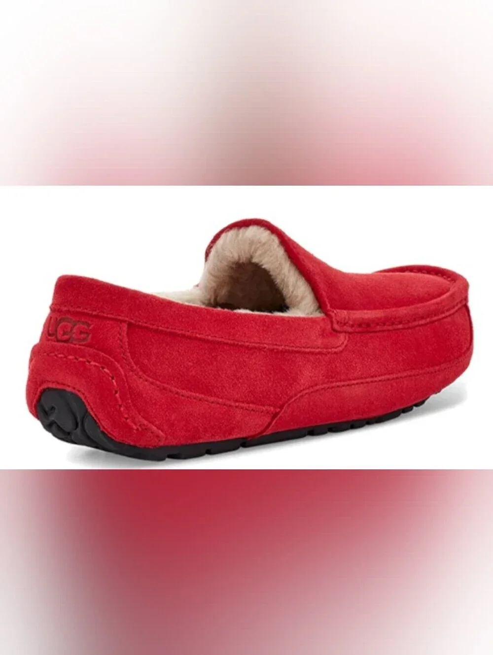 UGG Men's Ascot Moccasin Suede 'Samba Red' Slip Ons Size 11 NWOT